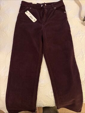 ROLLA'S Corduroyt Wide-Leg Jeans - Dark Plum